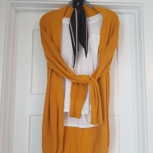 Long Knit Cardigan Mustard